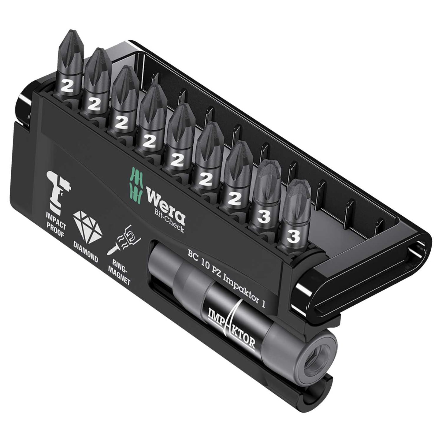10 Piece PZ Impaktor 1 Christmas 2025 Bit-Check Screwdriver Bit Set