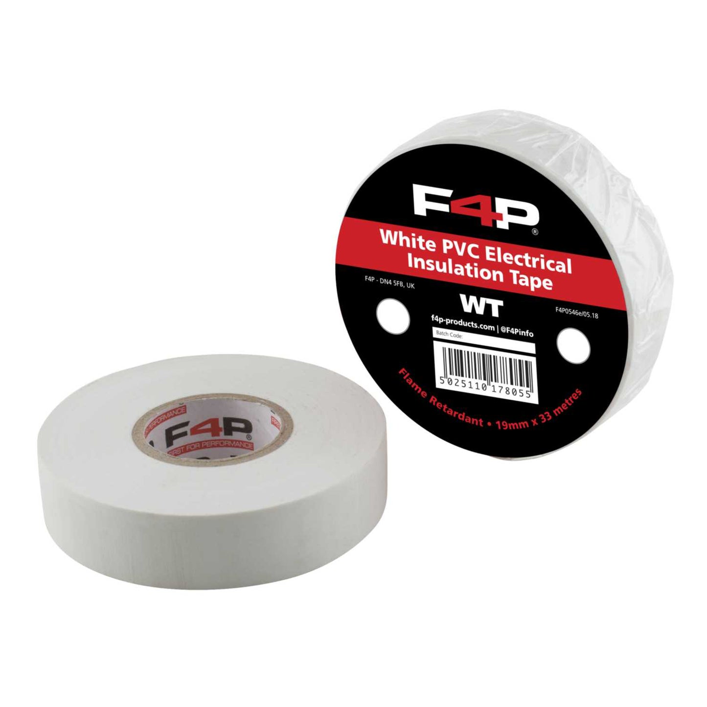 F4P 19mm x 33m PVC Insulation Tape White