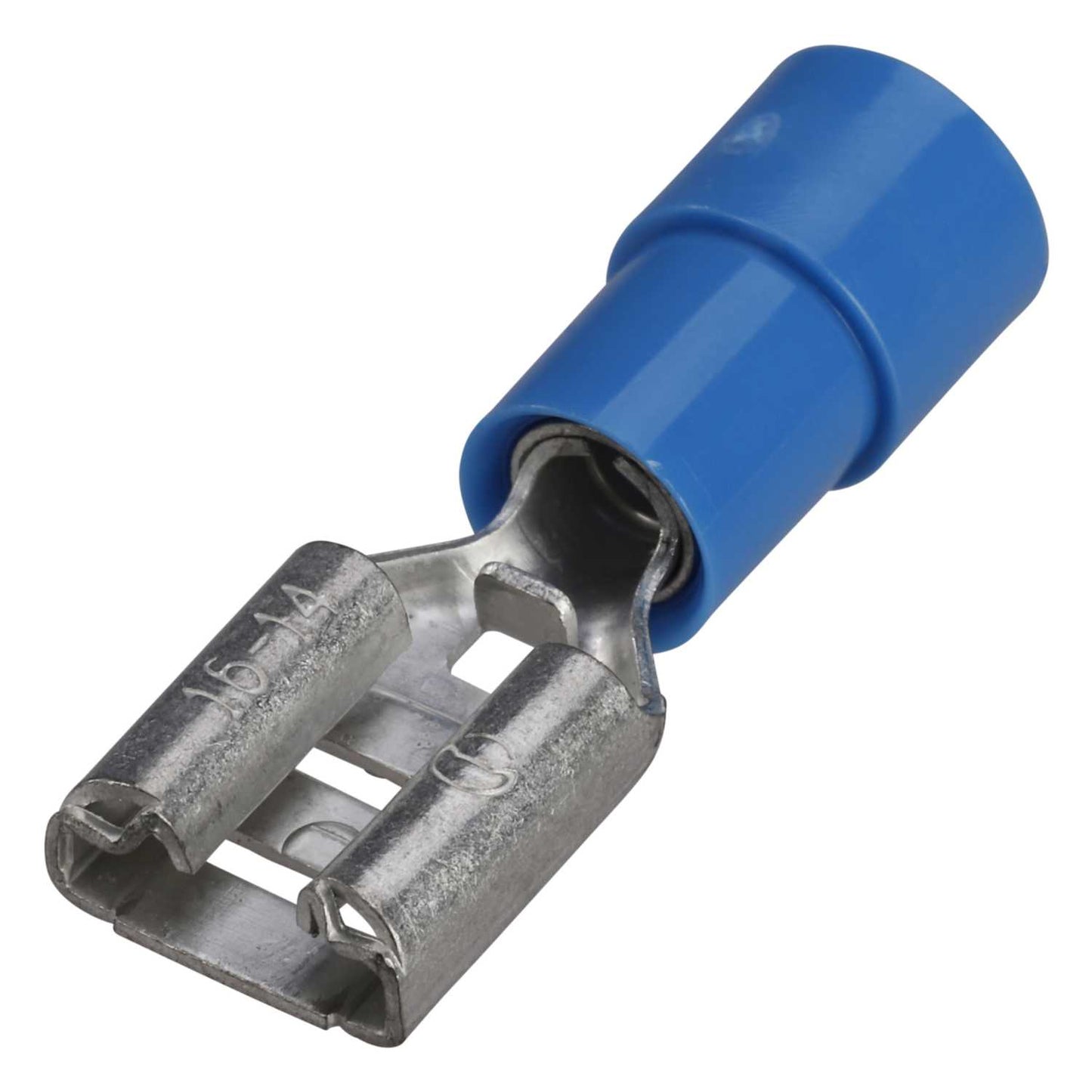 Cembre BF-F608 6.35mm Blue Female Crimp Terminals for 2.5mm Cables (Pack of 100)
