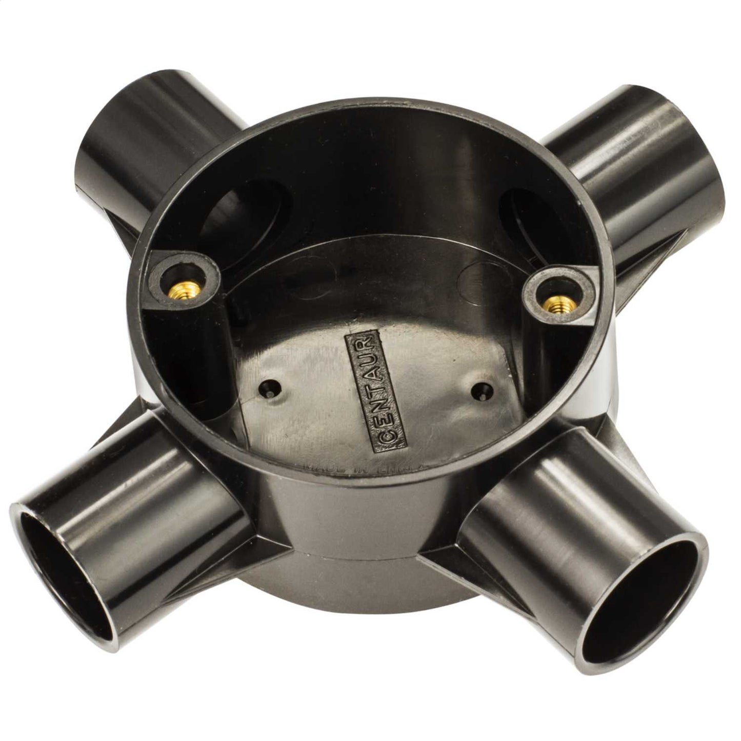 20mm PVC Conduit 4 Way Box Black (Sold in 1's)