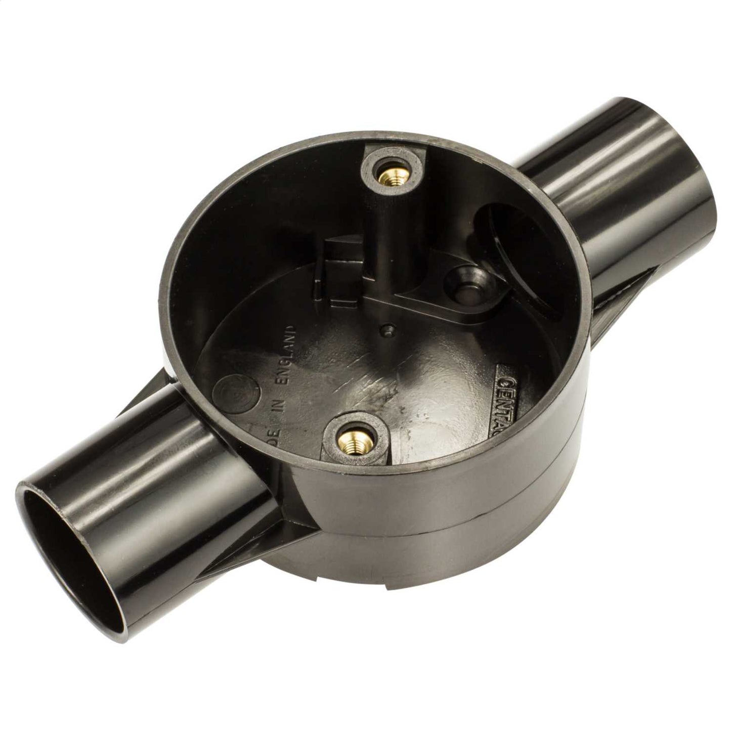 25mm PVC Conduit Through Box Black (Sold in 1's)