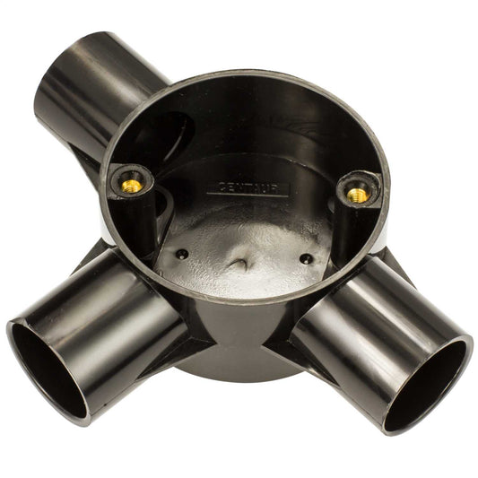 25mm PVC Conduit Tee Box Black (Sold in 1's)