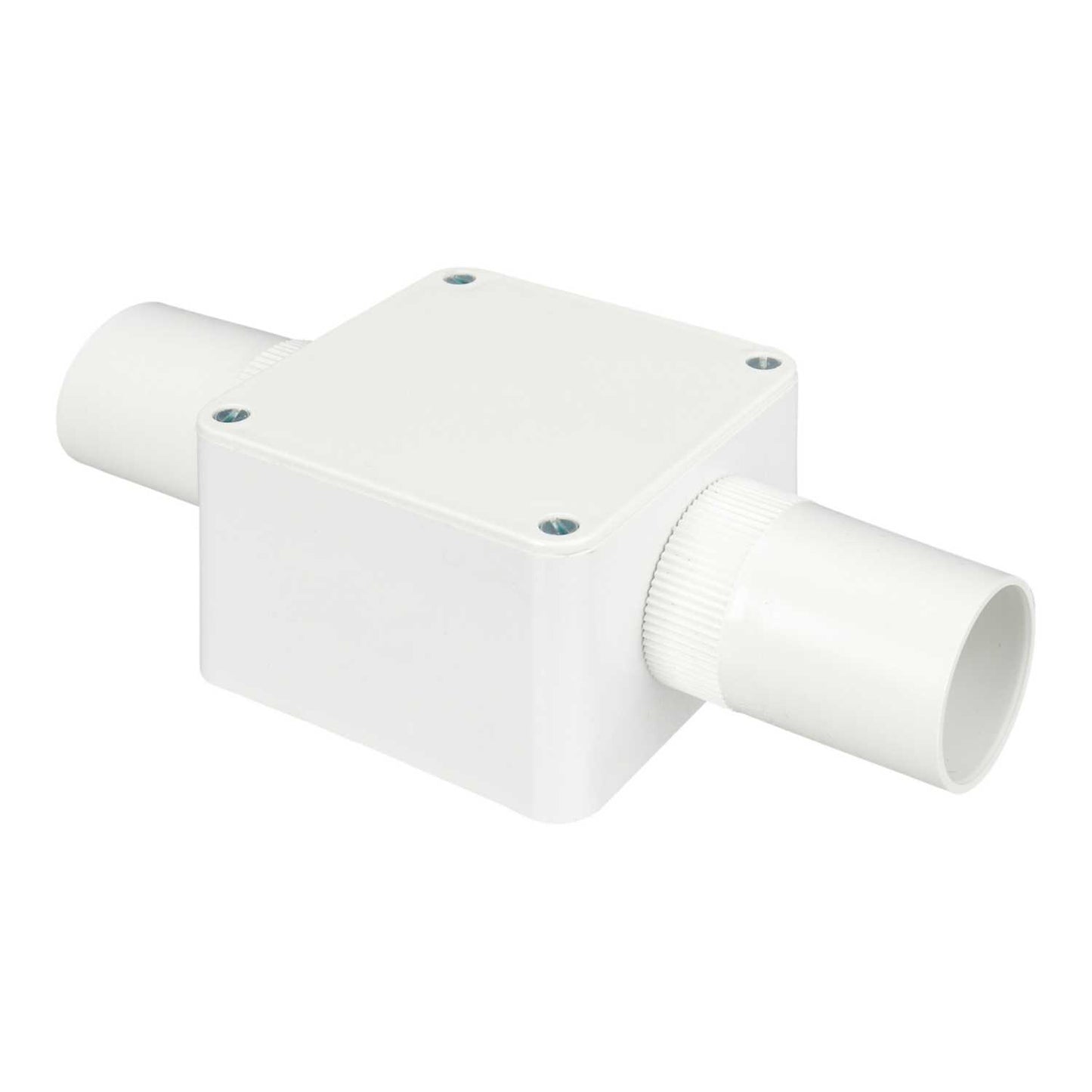 32mm PVC Conduit Through Box White (Sold in 1's)