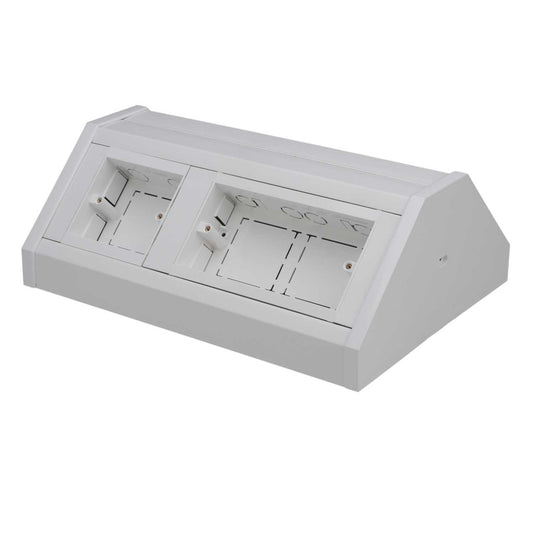 1 + 2 Gang Dual Bench Trunking Unit White (Sold in 1's)