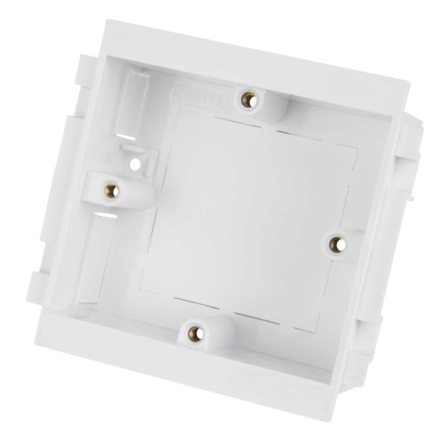 1 Gang 32mm Vertical Back Box (4 Pillars) White (Sold in 1's)