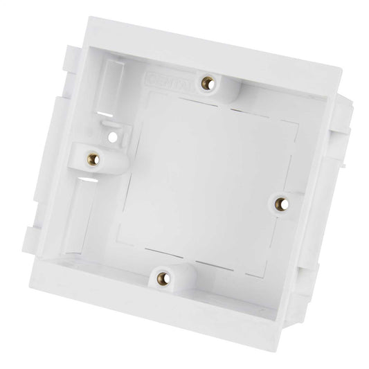 1 Gang 32mm Vertical Back Box (4 Pillars) White (Sold in 1's)