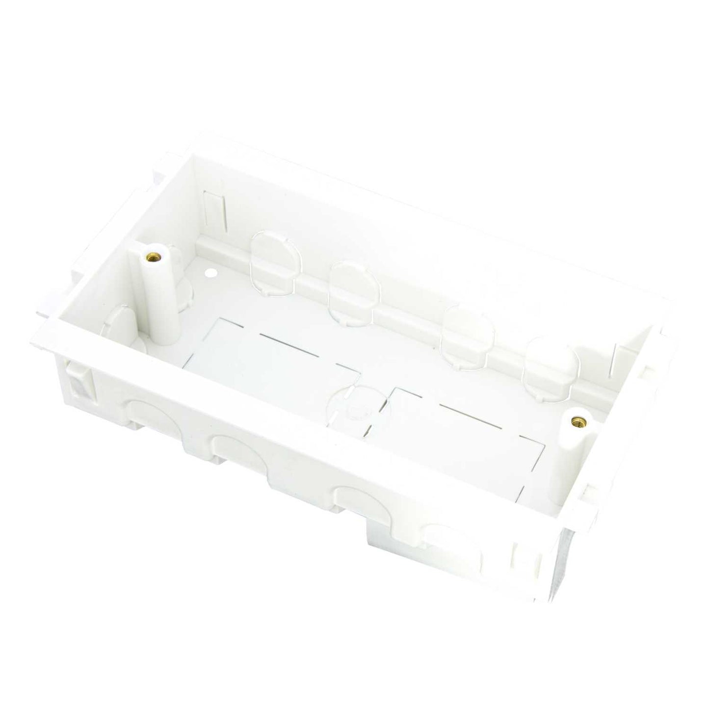 2 Gang 40mm Cat 6 Back Box for Trunking White (Sold in 1's)