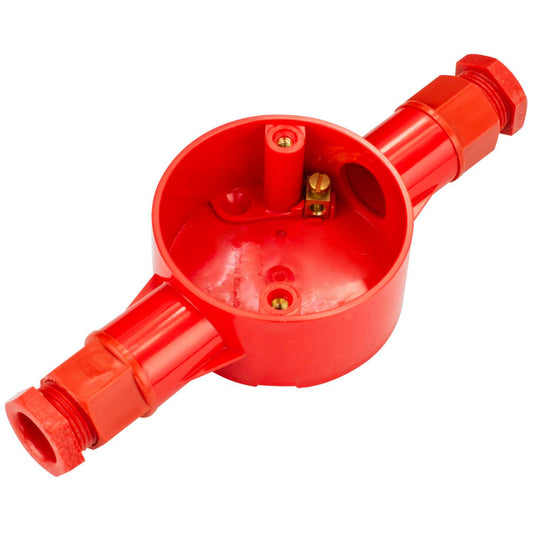 20mm PVC Conduit Through Box Red with Glands (Sold in 1's)