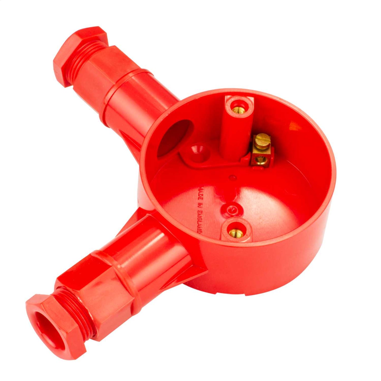 20mm PVC Conduit Angle Box Red with Glands (Sold in 1's)