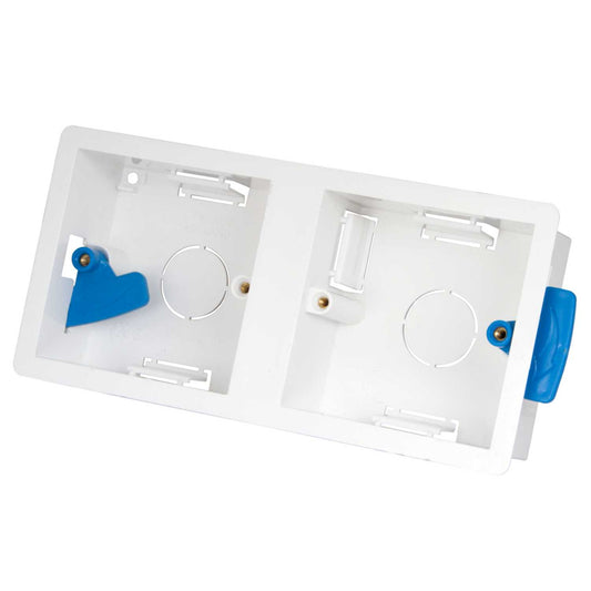 1 + 1 Dual Gang Dry Lining Box 35mm White (Sold in 1's)