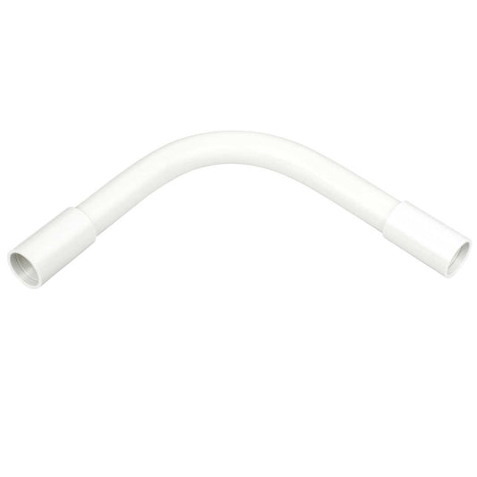 20mm PVC Heavy Gauge Normal Bend fitted with 2 Couplers White (Sold in 1's)