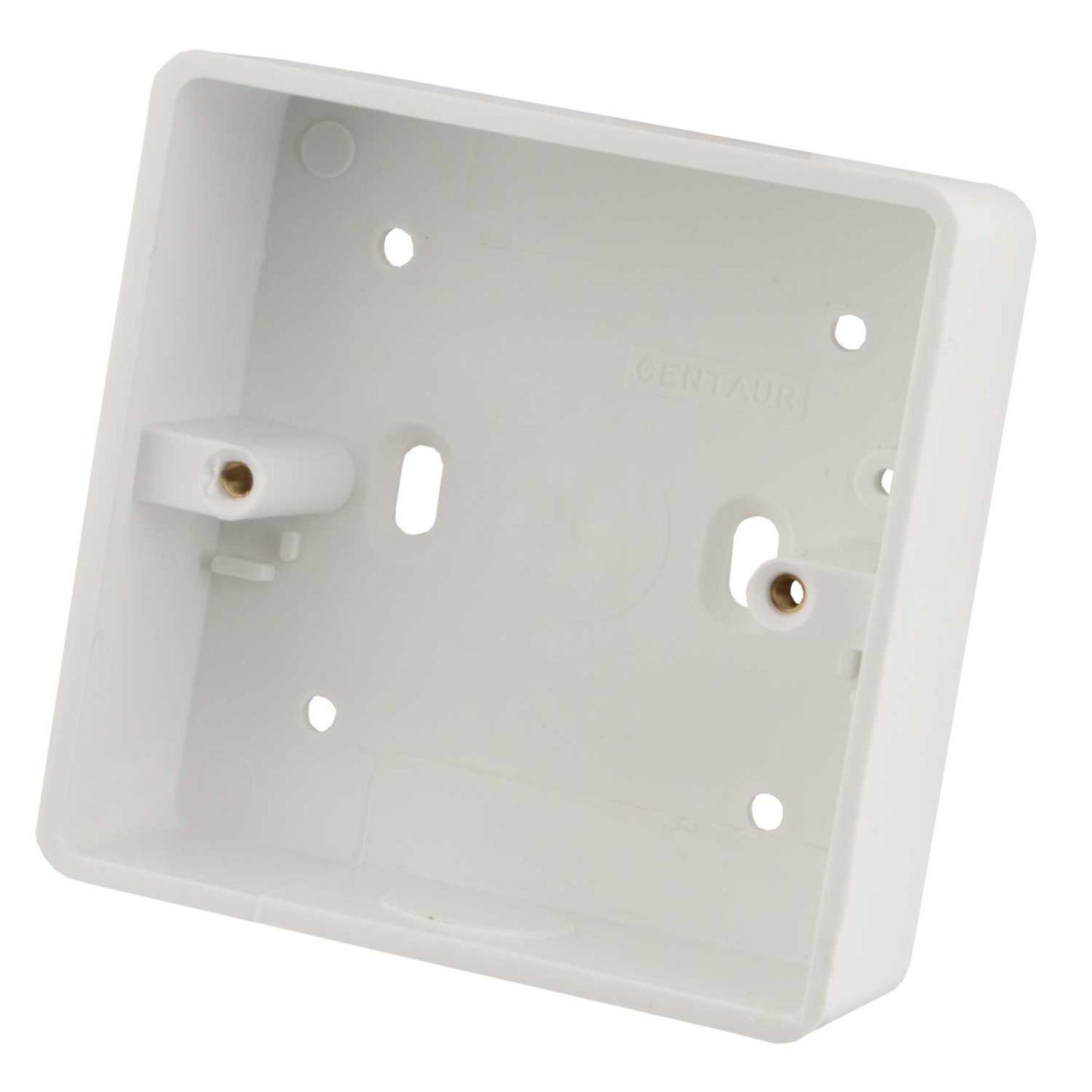 Centaur 1 Gang 32mm PVC Surface Box Round Corners with 20mm KO White