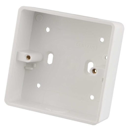 Centaur 1 Gang 32mm PVC Surface Box Round Corners with 20mm KO White