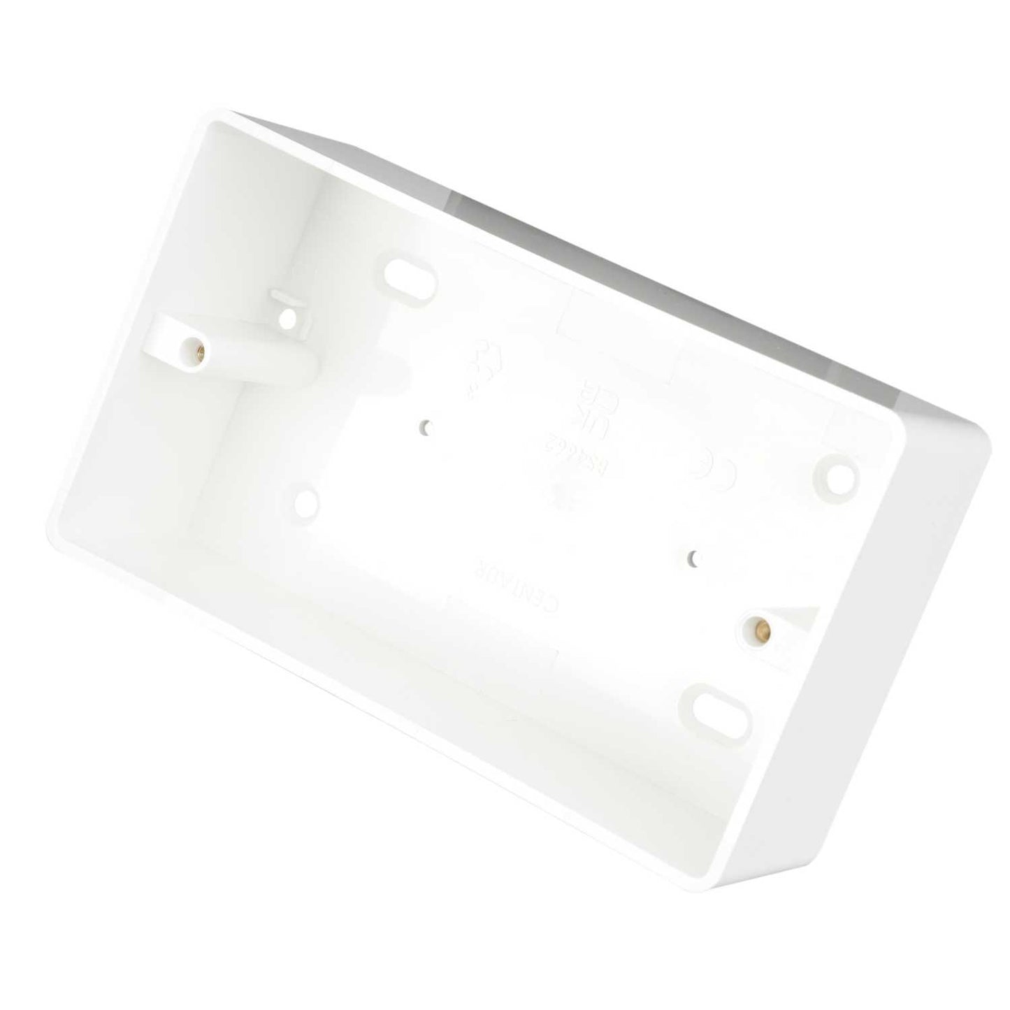 Centaur 2 Gang 47mm PVC Surface Box Round Corners White