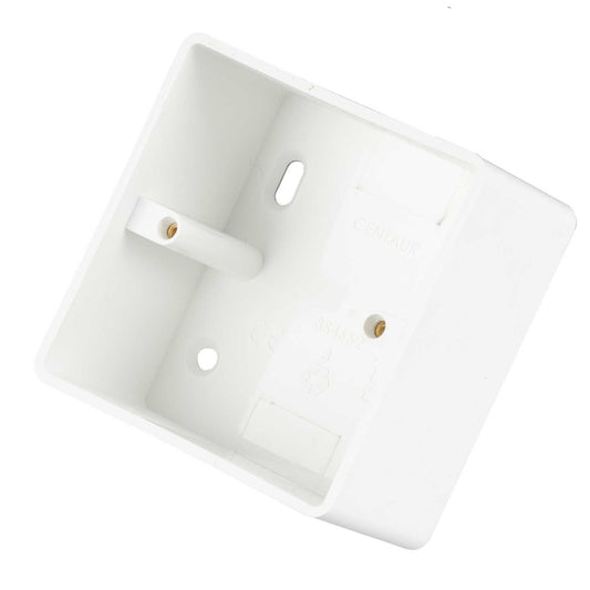 Centaur 1 Gang 47mm PVC Surface Box Round Corners White