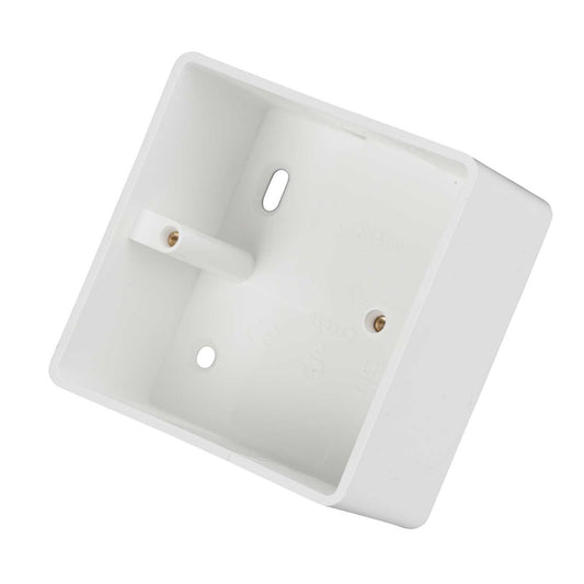 Centaur 1 Gang 47mm PVC Surface Box Round Corners 20mm KO White