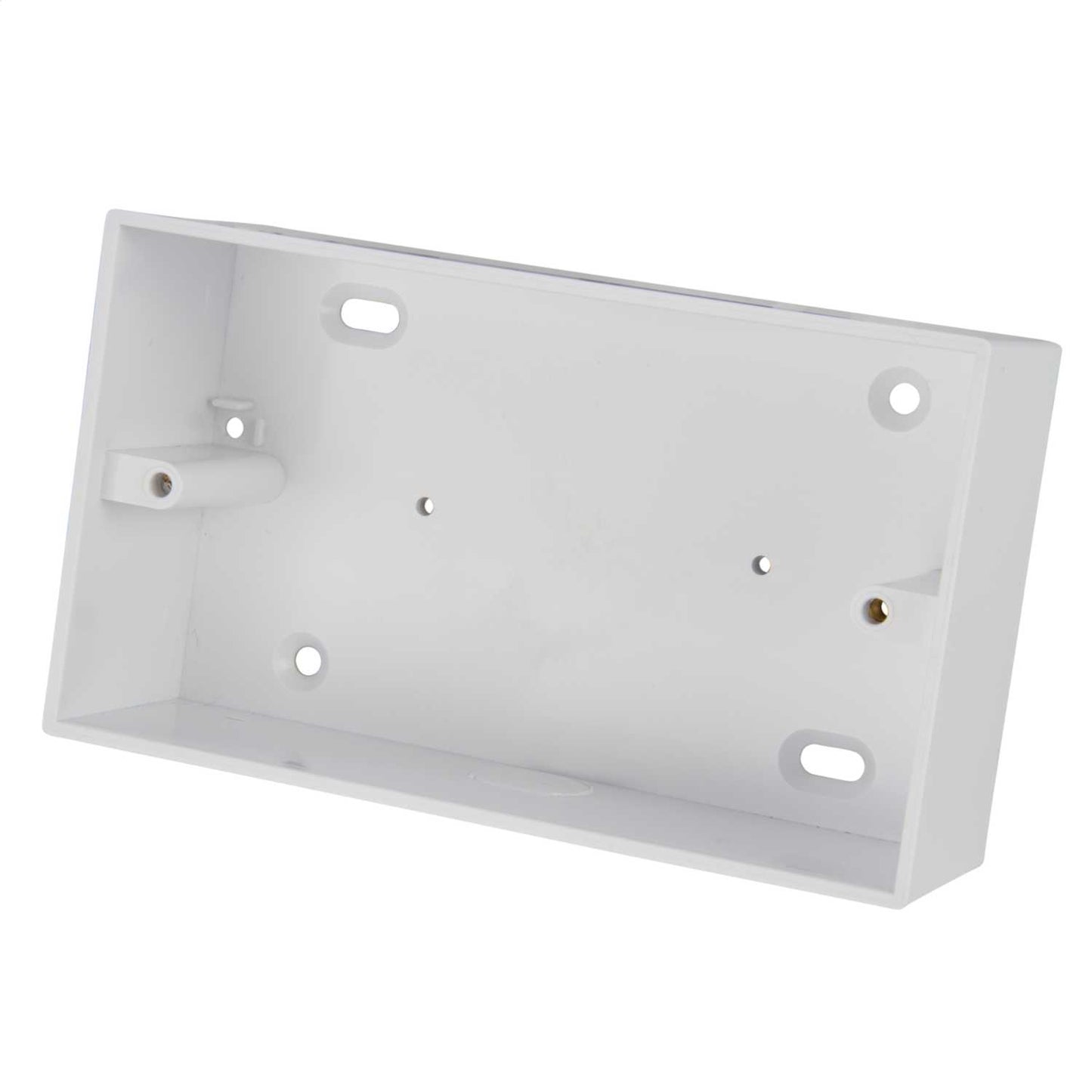 Centaur 2 Gang 44mm PVC Surface Box Square Corners 20mm KO White