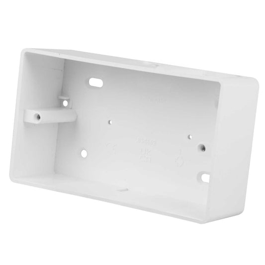Centaur 2 Gang 47mm PVC Surface Box Round Corners 20mm KO White