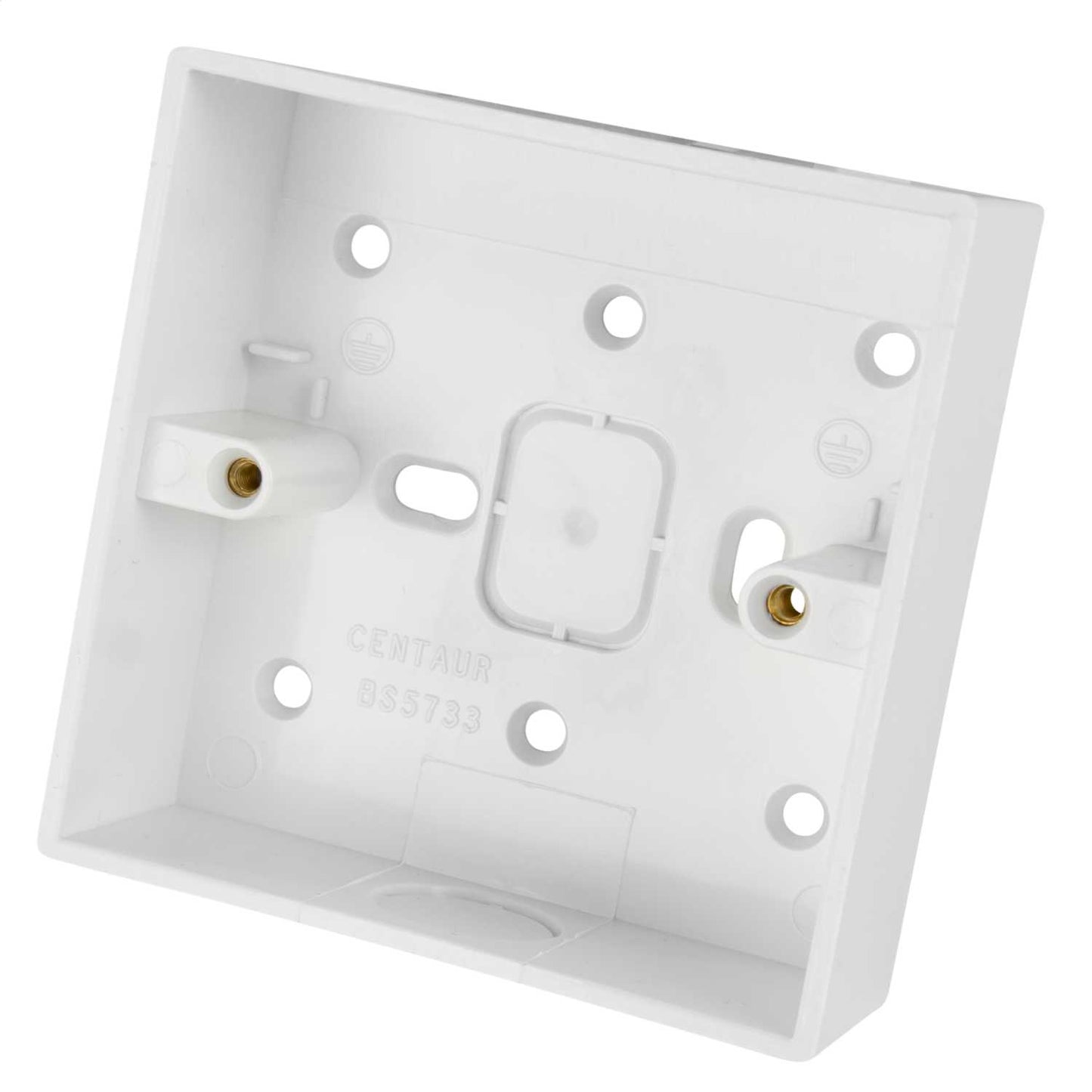 Centaur 1 Gang 32mm PVC Surface Box Square Corners 20mm KO White