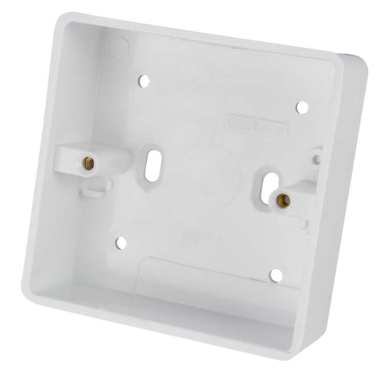 Centaur 1 Gang 32mm PVC Surface Box Round Corners 20mm KO White
