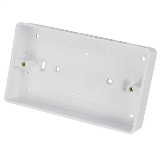Centaur 2 Gang 32mm PVC Surface Box Round Corners 20mm KO White