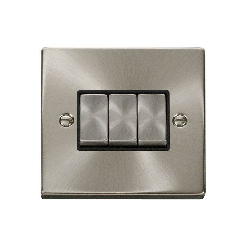 CLICK VPSC413BK 3G 2WAY 10A SWITCH SATIN CHROME