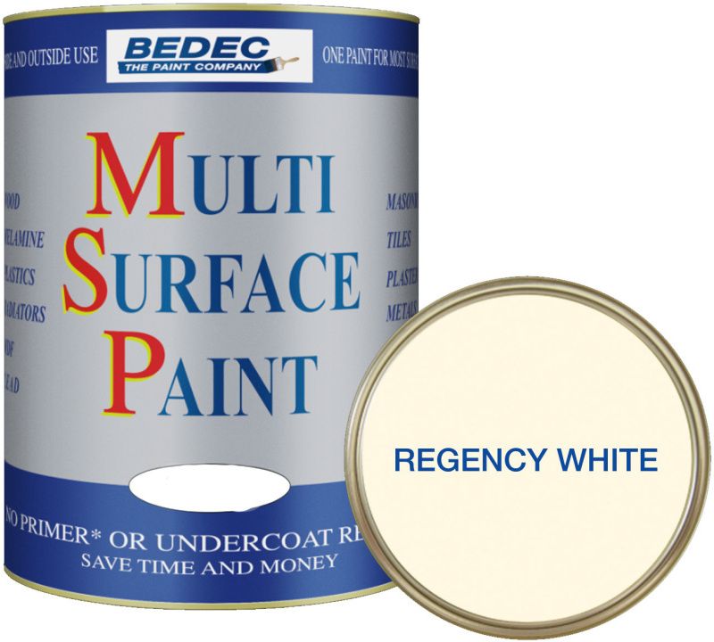 BEDEC SOFT SATIN MULTI SURFACE PAINT 750ml REGENCY WHITE BEDE2KBE004/29