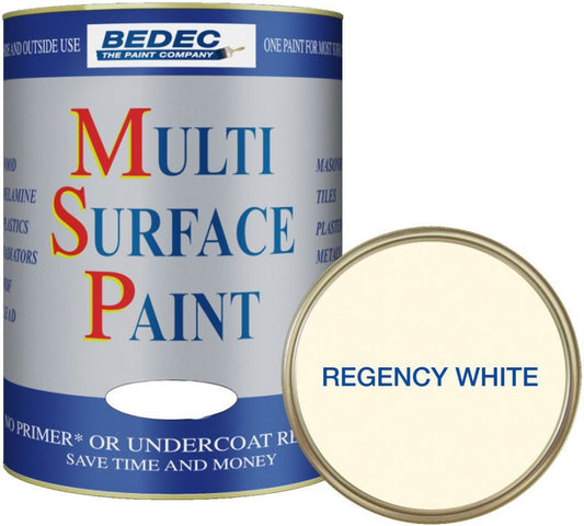 BEDEC SOFT SATIN MULTI SURFACE PAINT 750ml REGENCY WHITE BEDE2KBE004/29