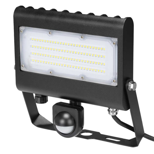 Challenger 50W LED High Lumen Slimline Floodlight with PIR 5000K
