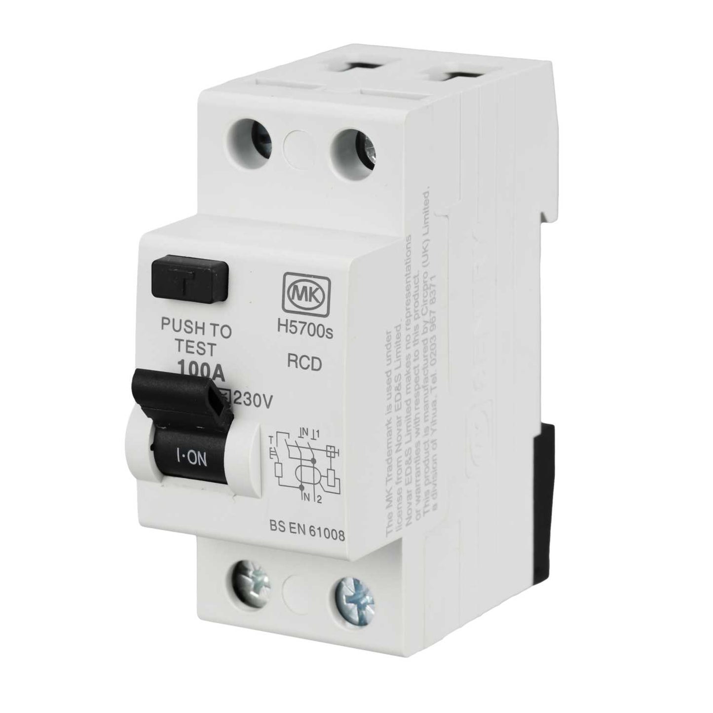 MK Sentry 100A 2 Pole 100mA Type A RCD