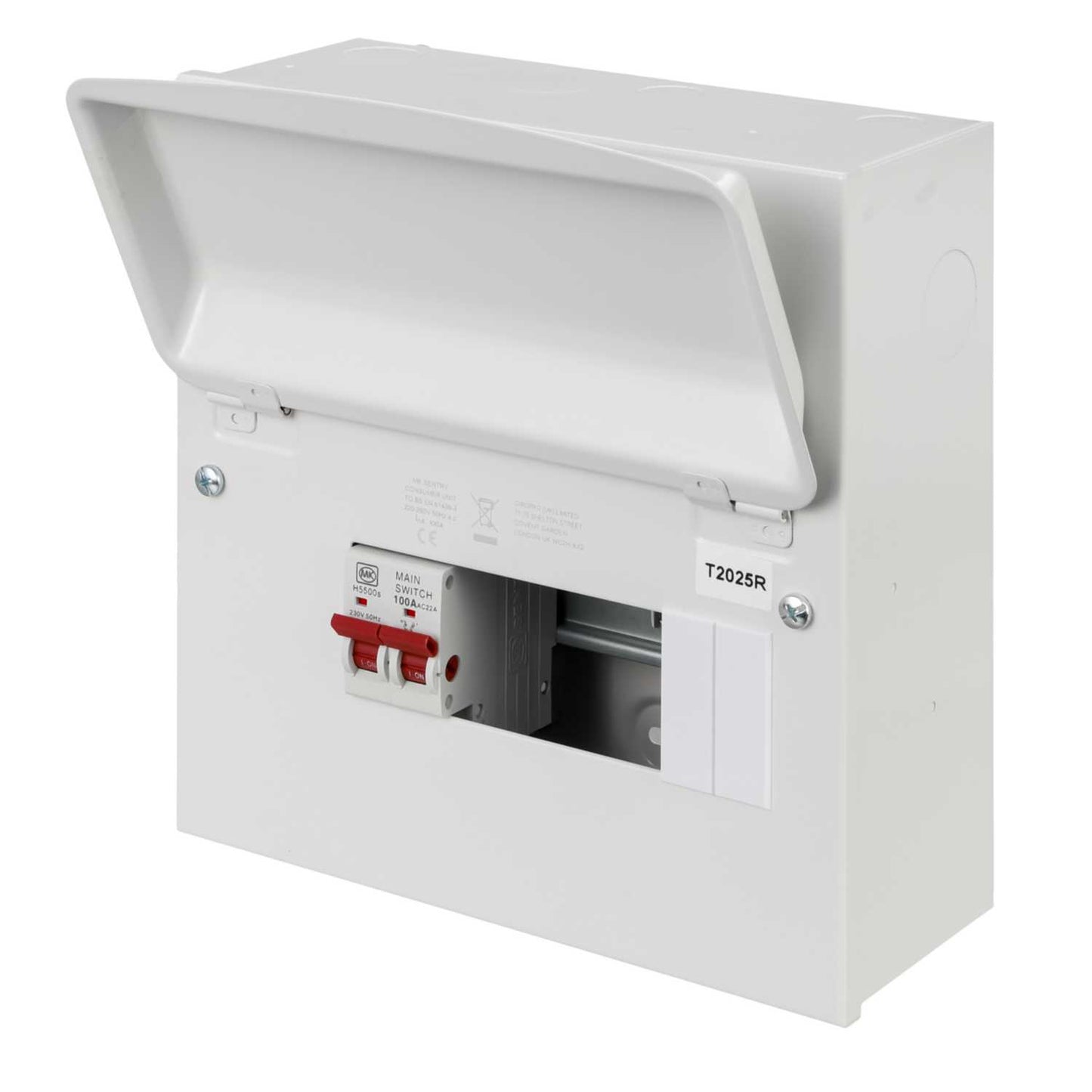 MK Sentry 8 Way 100A Isolator Incomer Metal Clad Consumer Unit