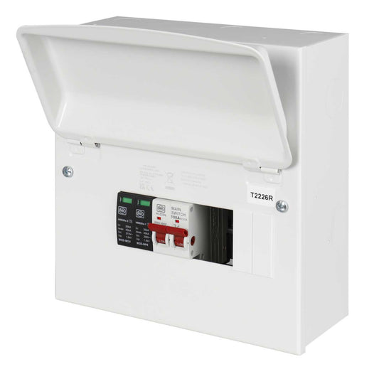 MK Sentry 8 Way 100A Isolator Incomer Metal Clad Consumer Unit with Type 2 SPD
