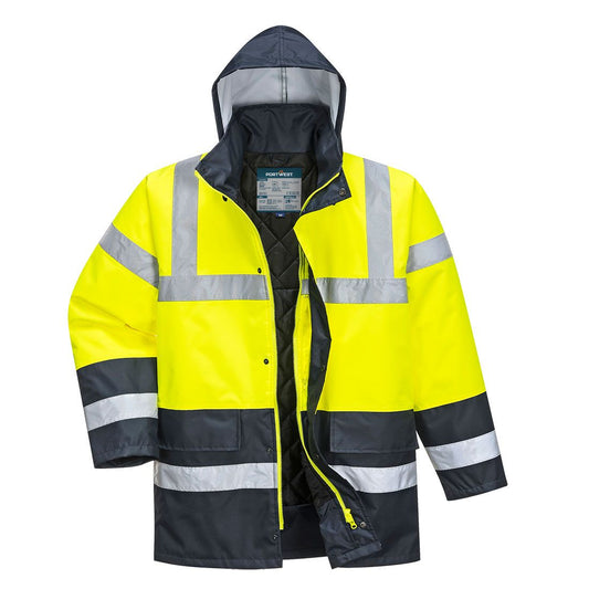 ES1 Essential Hi-Vis Winter Traffic Jacket, 4XL, R, Yellow/Navy