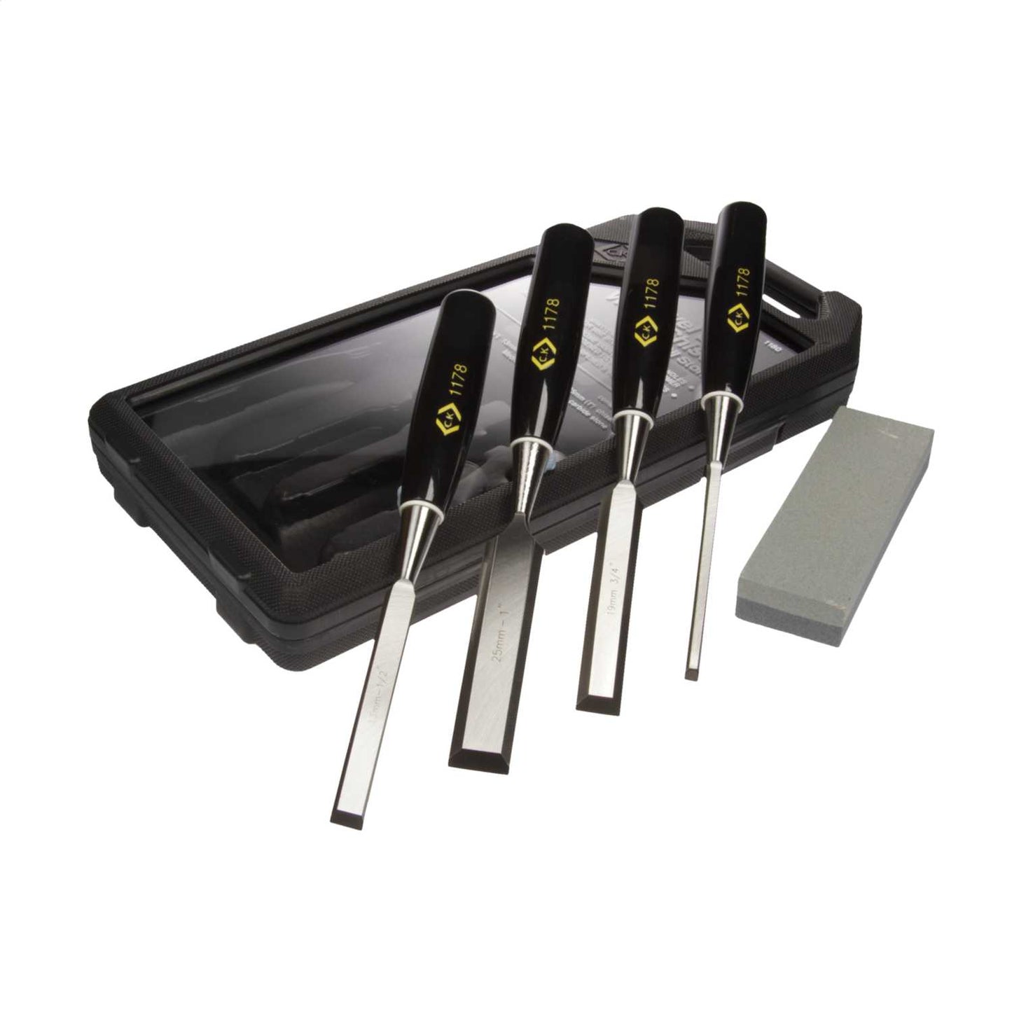 CK Bevelled Edge Wood Chisel Set and Sharpening Stone