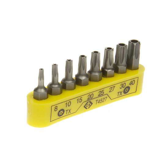 CK Tx Tamperproof Screwdriver Bit Clips 8 Piece Set