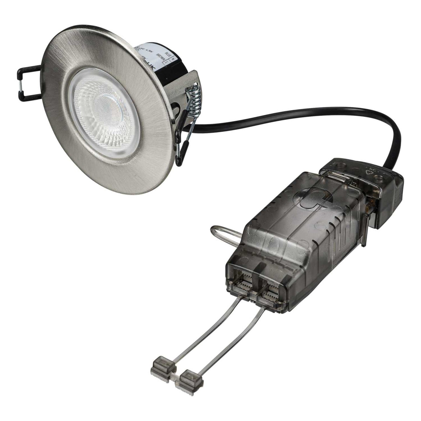 Collingwood H2 Lite 4.3W LED Fire Rated Dimmable Downlight Brushed Steel 3000K