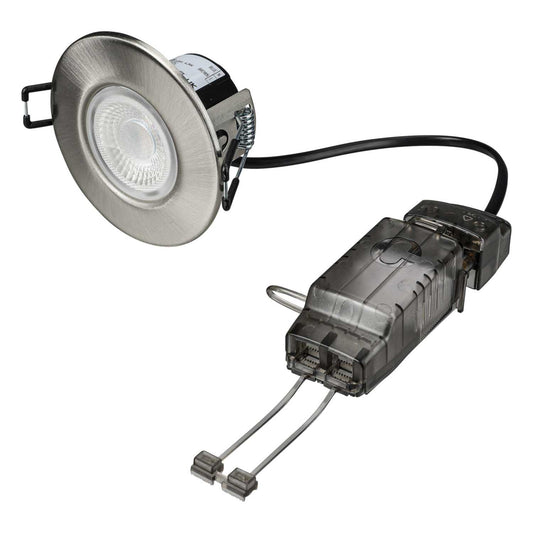 Collingwood H2 Lite 4.3W LED Fire Rated Dimmable Downlight Brushed Steel 3000K