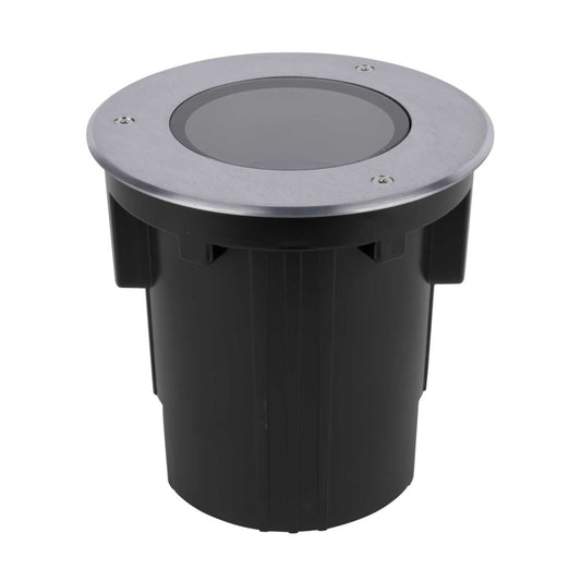 Collingwood 12W LED Mains Voltage Tilt Dimmable Flood Ground Light Stainless Steel 3000K