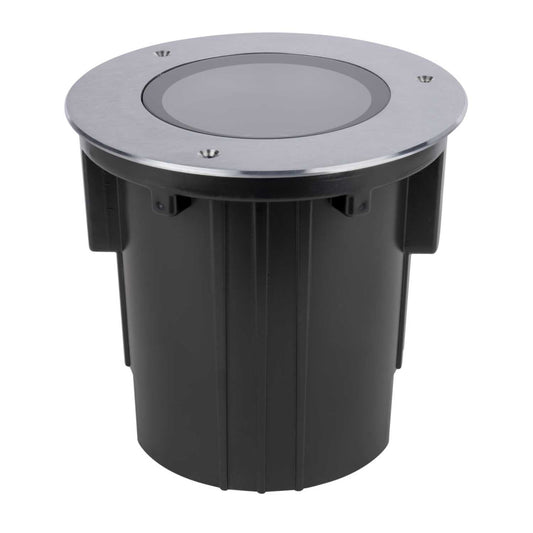 Collingwood 23W LED Mains Voltage Tilt Dimmable Spot Ground Light Stainless Steel 3000K