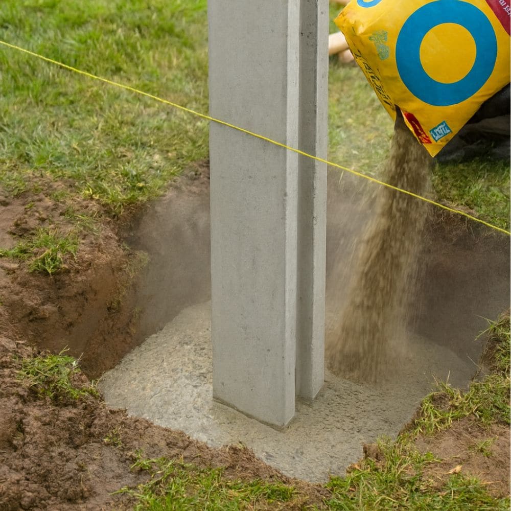 9ft Slotted Concrete Corner Fence Post 125mm x 125mm x 2745mm