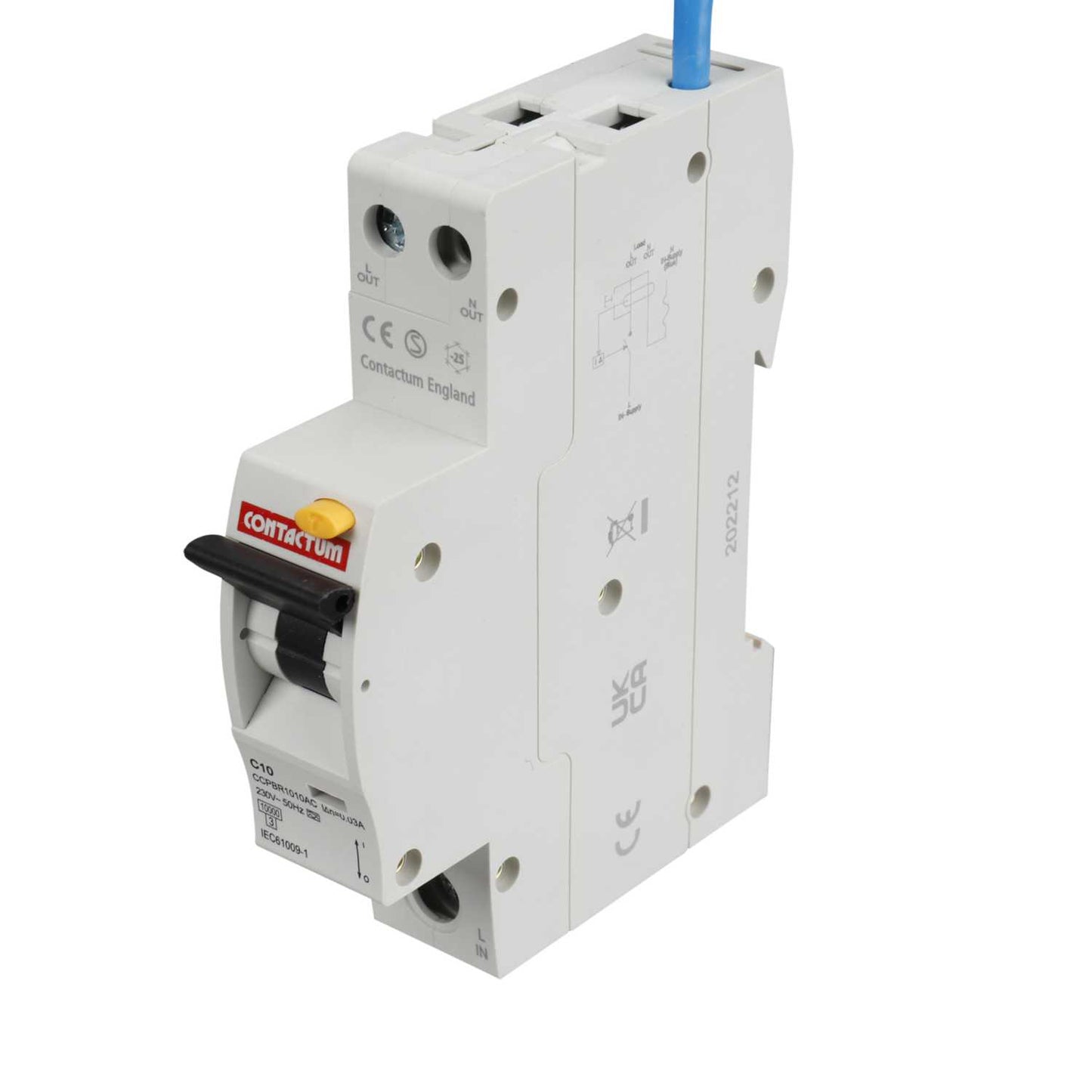 Contactum 10A Single Pole 1 Module C Curve 10kA 30mA Type A Rcbo