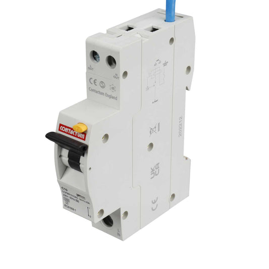 Contactum 10A Single Pole 1 Module C Curve 10kA 30mA Type A Rcbo