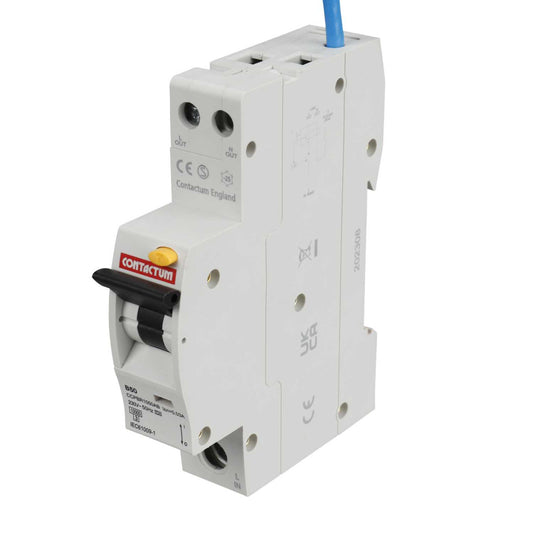 Contactum 50A Single Pole 1 Module B Curve 10kA 30mA Type A Rcbo