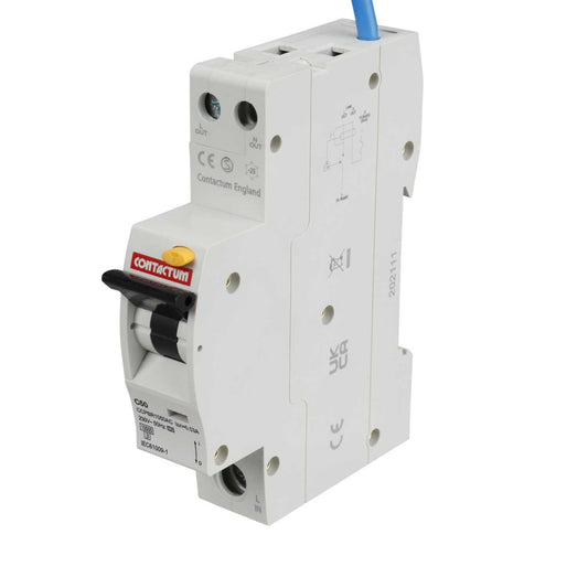 Contactum 50A Single Pole 1 Module C Curve 10kA 30mA Type A Rcbo