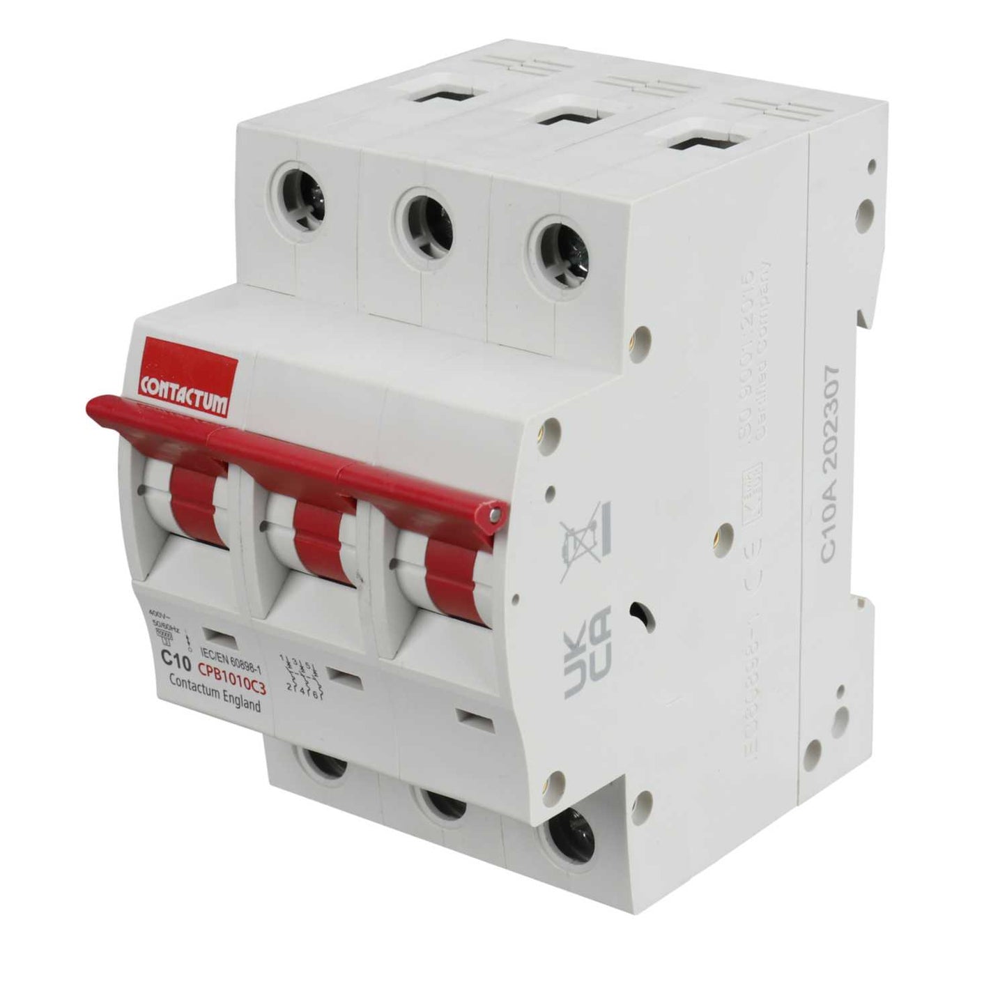 Contactum 10A Triple Pole 10kA C Curve MCB