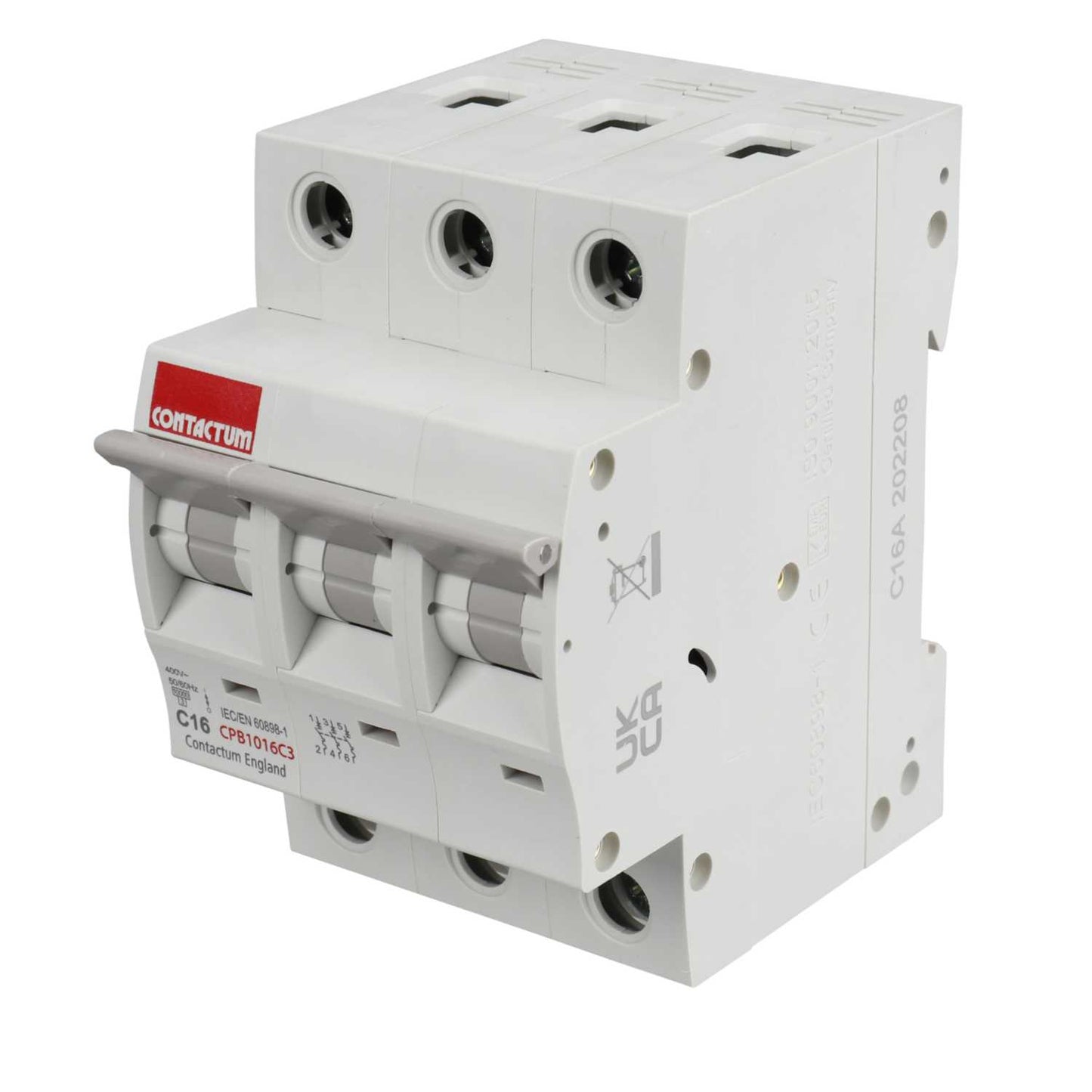 Contactum 16A Triple Pole 10kA C Curve MCB