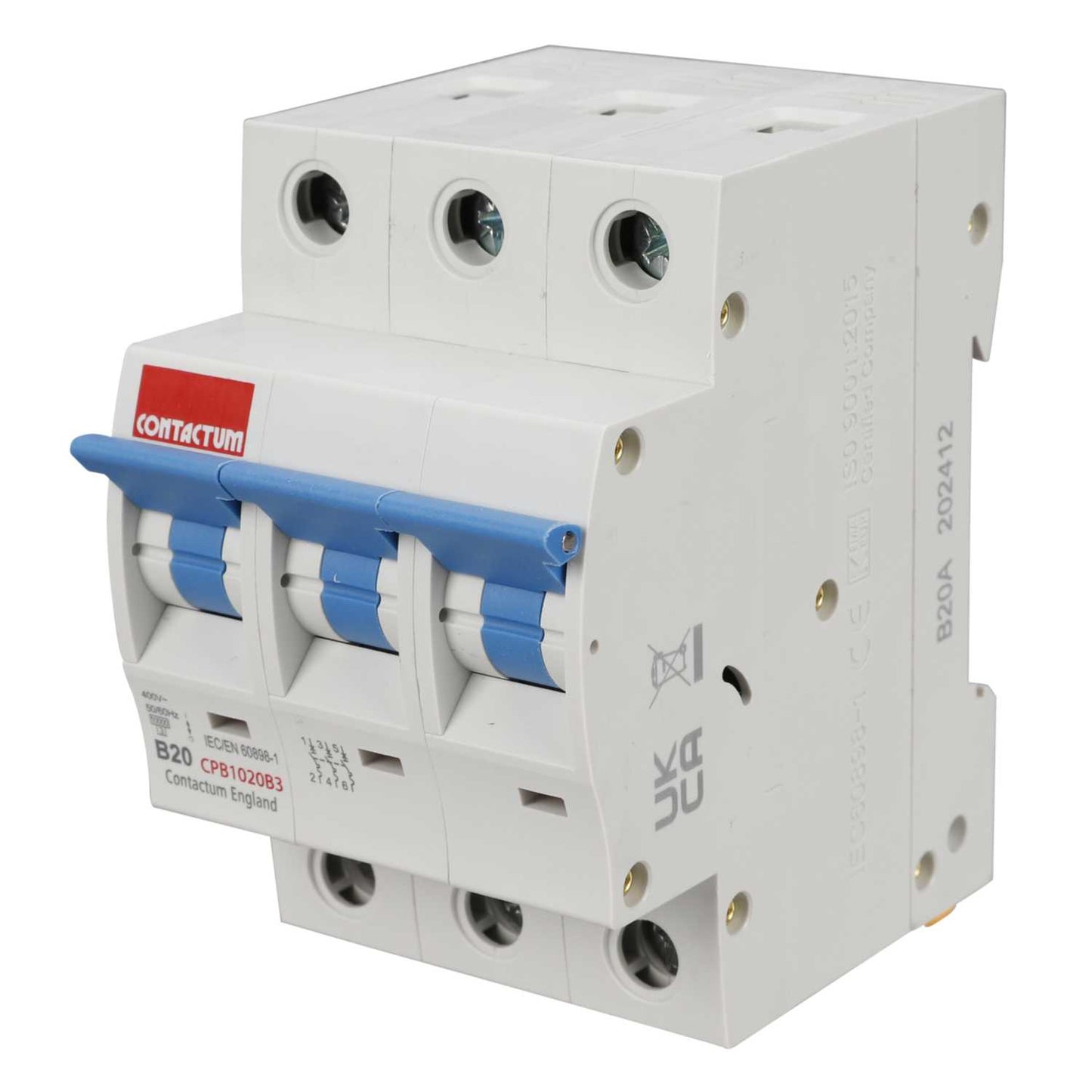 Contactum 20A Triple Pole 10kA B Curve MCB