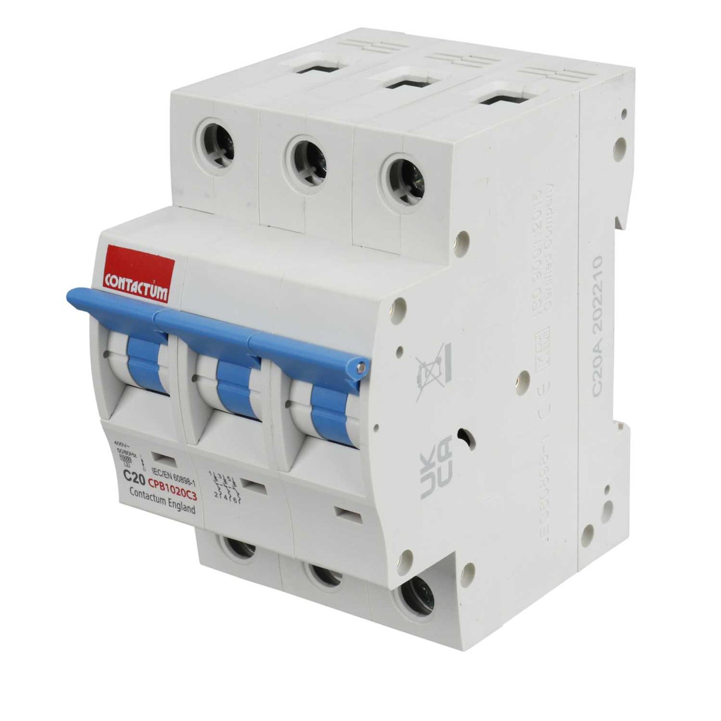 Contactum 20A Triple Pole 10kA C Curve MCB