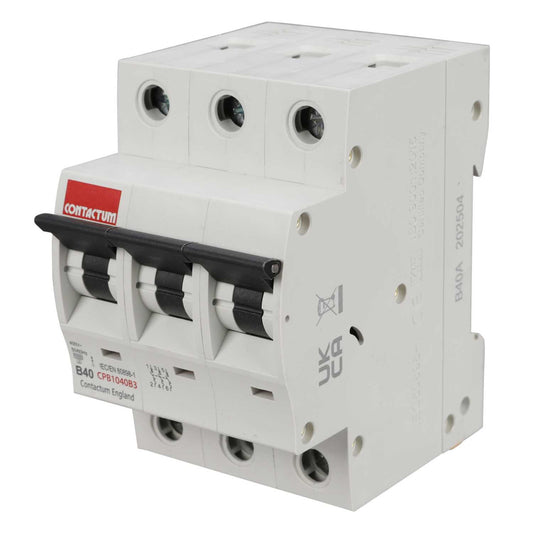 Contactum 40A Triple Pole 10kA B Curve MCB