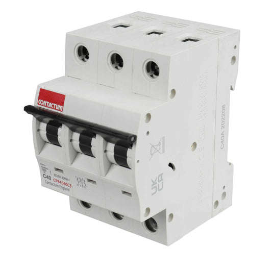 Contactum 40A Triple Pole 10kA C Curve MCB